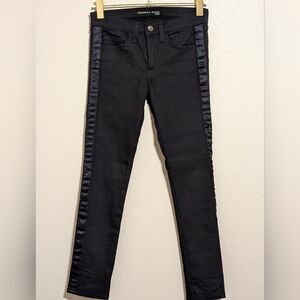 Veronica Beard Brooke 8.5" Skinny Jeans Tuxedo Stripe Size 26 Indigo Satin